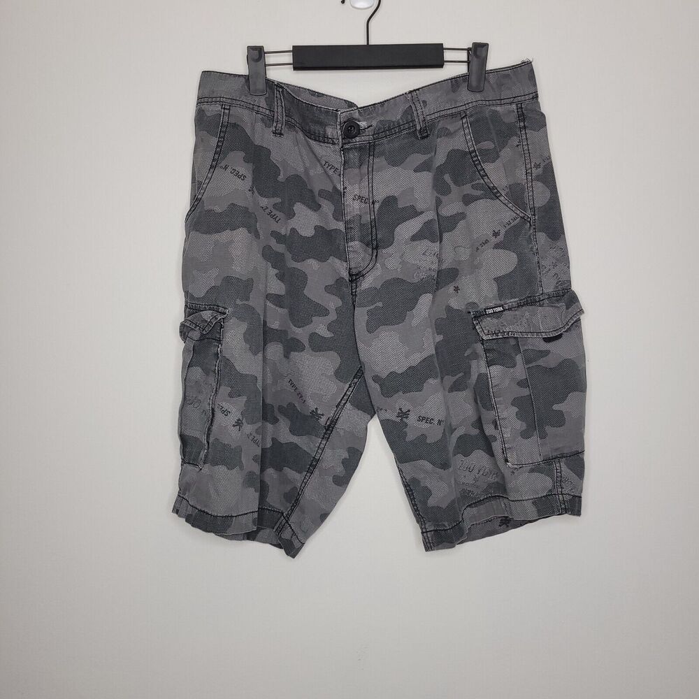 Zoo York cargo shorts men 36 camo vintage Y2K Gray 11 inseam